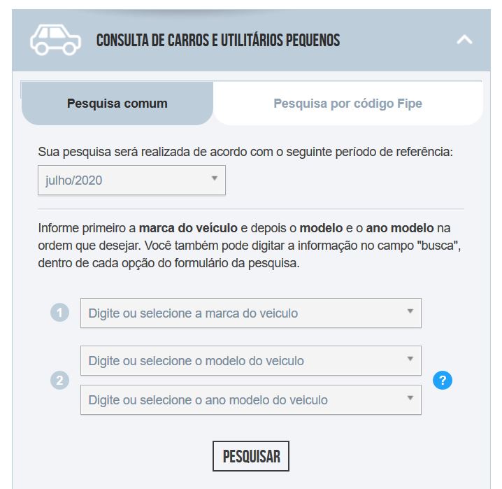 Como fazer a consulta Tabela Fipe?
