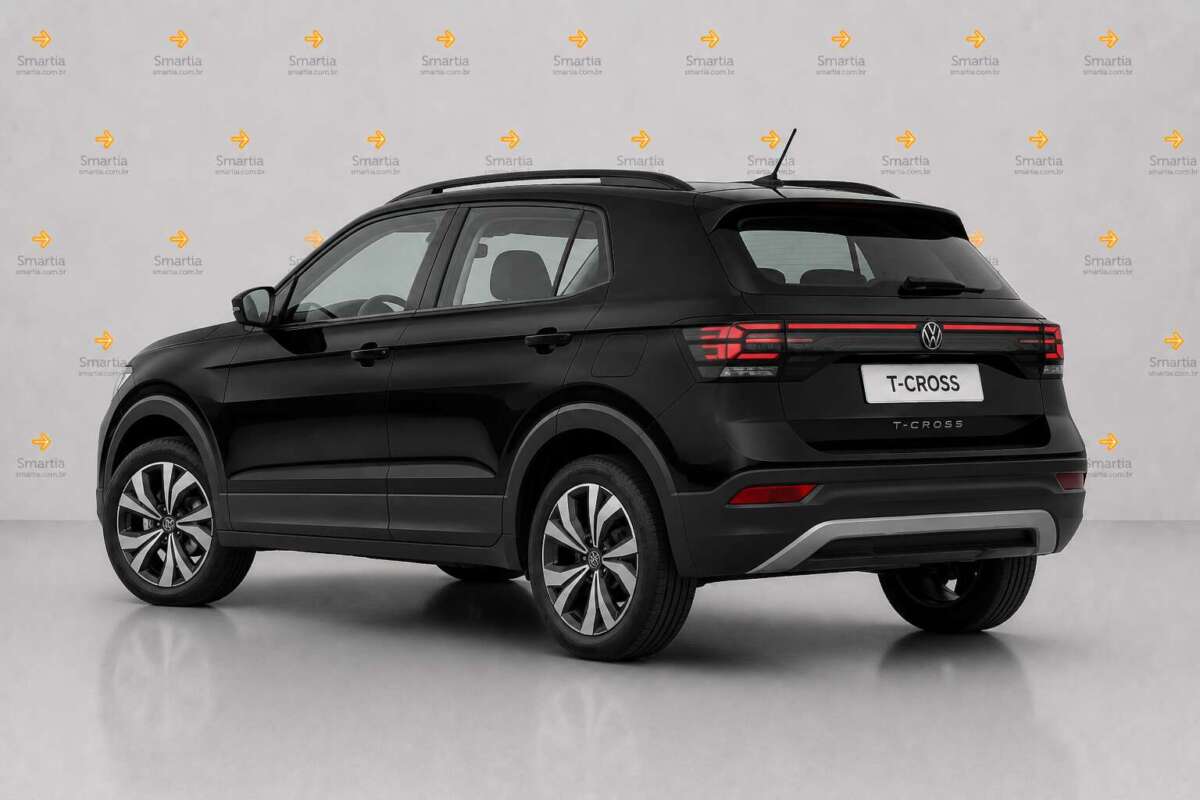 Volkswagen T-Cross 2026 em perspectiva traseira para cotação de seguro